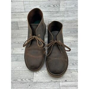 Clarks Bushacre 3 Men Beeswax Brown Leather Chukka Desert Boots Size 9.5M